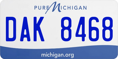 MI license plate DAK8468