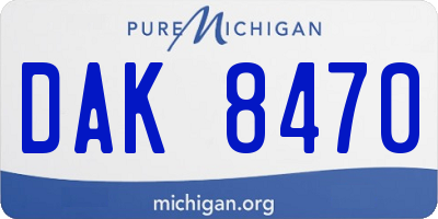 MI license plate DAK8470