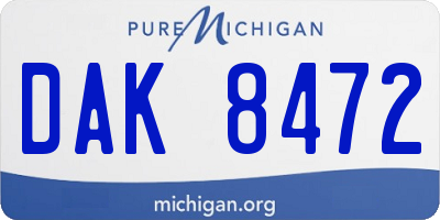 MI license plate DAK8472