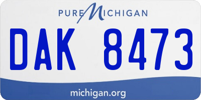 MI license plate DAK8473