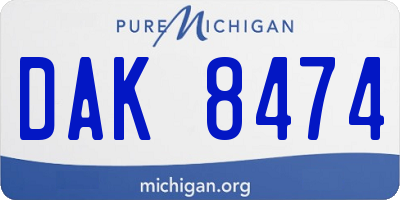 MI license plate DAK8474