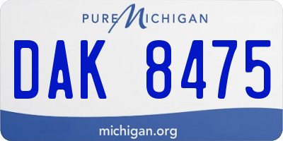 MI license plate DAK8475