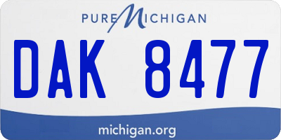 MI license plate DAK8477