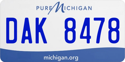 MI license plate DAK8478