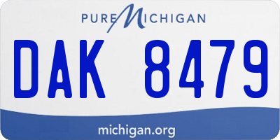 MI license plate DAK8479