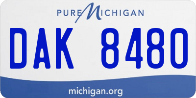 MI license plate DAK8480