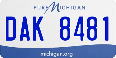 MI license plate DAK8481