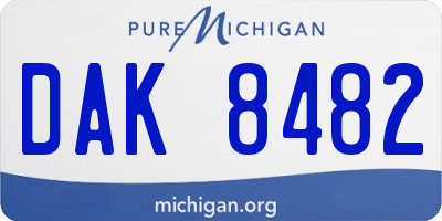 MI license plate DAK8482