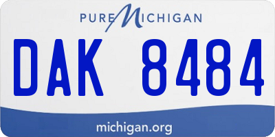 MI license plate DAK8484