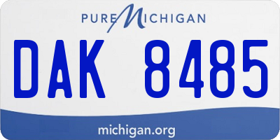 MI license plate DAK8485