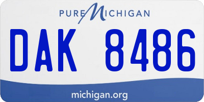 MI license plate DAK8486