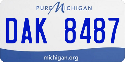 MI license plate DAK8487