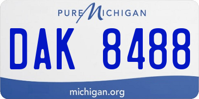 MI license plate DAK8488