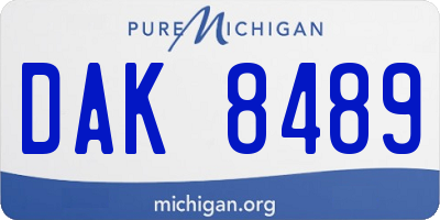 MI license plate DAK8489