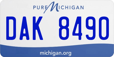 MI license plate DAK8490