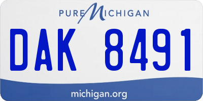 MI license plate DAK8491