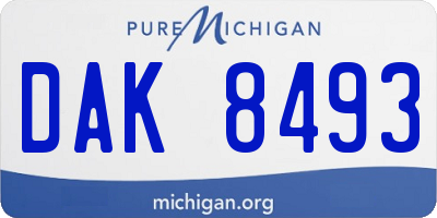 MI license plate DAK8493