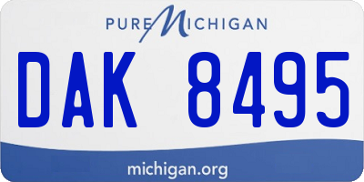 MI license plate DAK8495