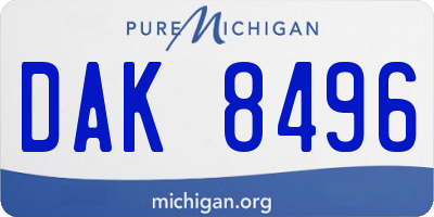 MI license plate DAK8496