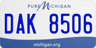 MI license plate DAK8506