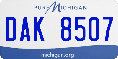 MI license plate DAK8507