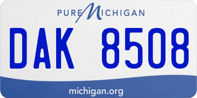 MI license plate DAK8508