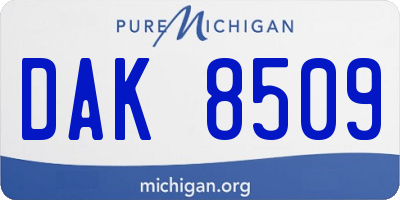 MI license plate DAK8509