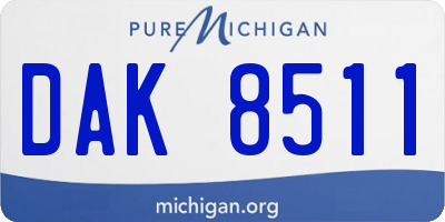 MI license plate DAK8511