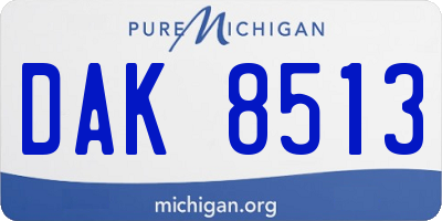 MI license plate DAK8513