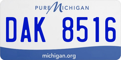 MI license plate DAK8516