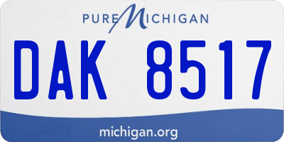 MI license plate DAK8517