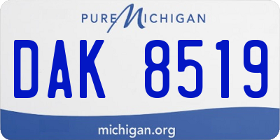 MI license plate DAK8519