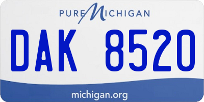 MI license plate DAK8520