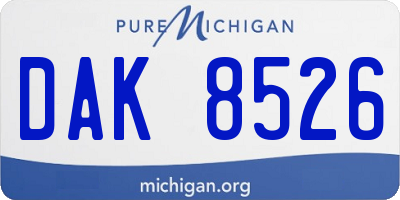 MI license plate DAK8526