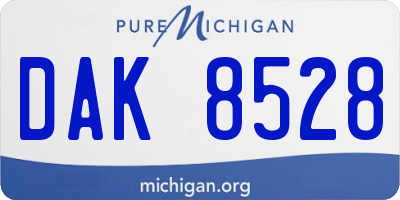 MI license plate DAK8528