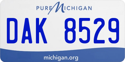 MI license plate DAK8529