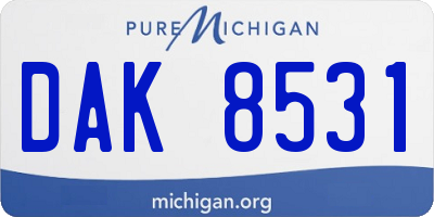 MI license plate DAK8531