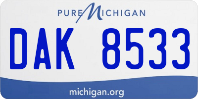 MI license plate DAK8533