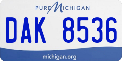 MI license plate DAK8536