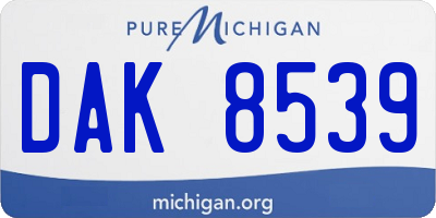 MI license plate DAK8539