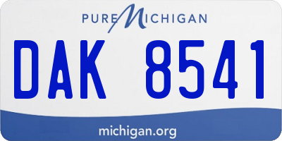 MI license plate DAK8541