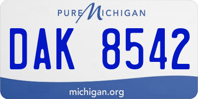 MI license plate DAK8542