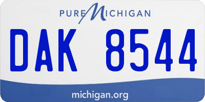 MI license plate DAK8544