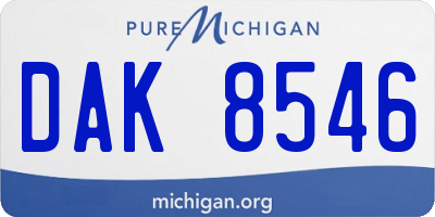 MI license plate DAK8546