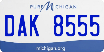 MI license plate DAK8555