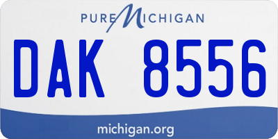 MI license plate DAK8556