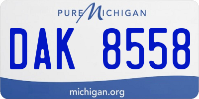 MI license plate DAK8558