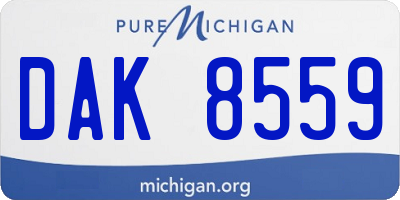 MI license plate DAK8559