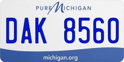 MI license plate DAK8560