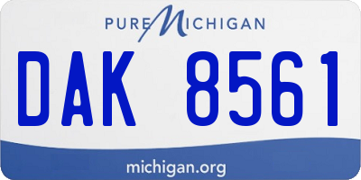 MI license plate DAK8561